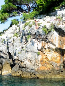 Cliff jumping in the adriatic