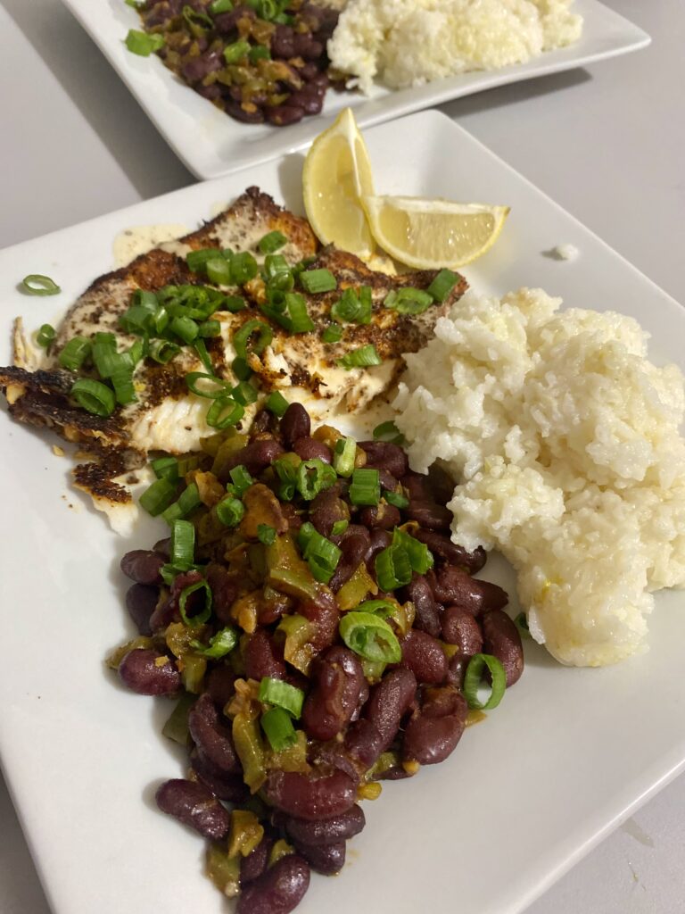 Black beans, tilapia and lime rice Hello Fresh