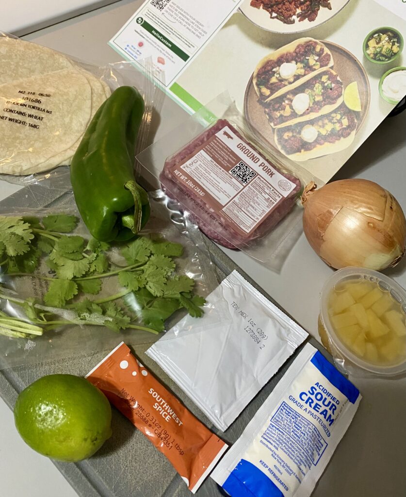 Hello Fresh Pineapple Pork Tacos